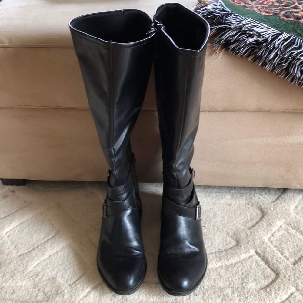 Black High Top Leather Boots
